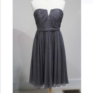 J. Crew Nadia Chiffon Dress in Smoky Charcoal Size 2 (New)